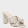Loeffler Randall Platinum Lame Penny Knot Mules
