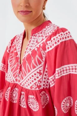 Soleil Red Mandarin Balloon Sleeve Top -Outfit And Shoe Sales Store mzqavFKyoAy2SkL3SDGbEgBWXKwXuTOm 1