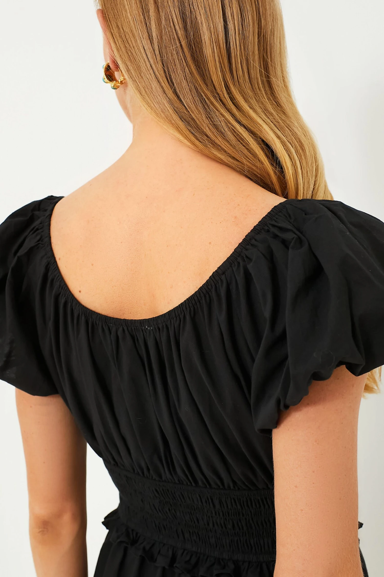 Black Puff Sleeve Flynn Dress 5 Black Puff Sleeve Flynn Dress - Image 5