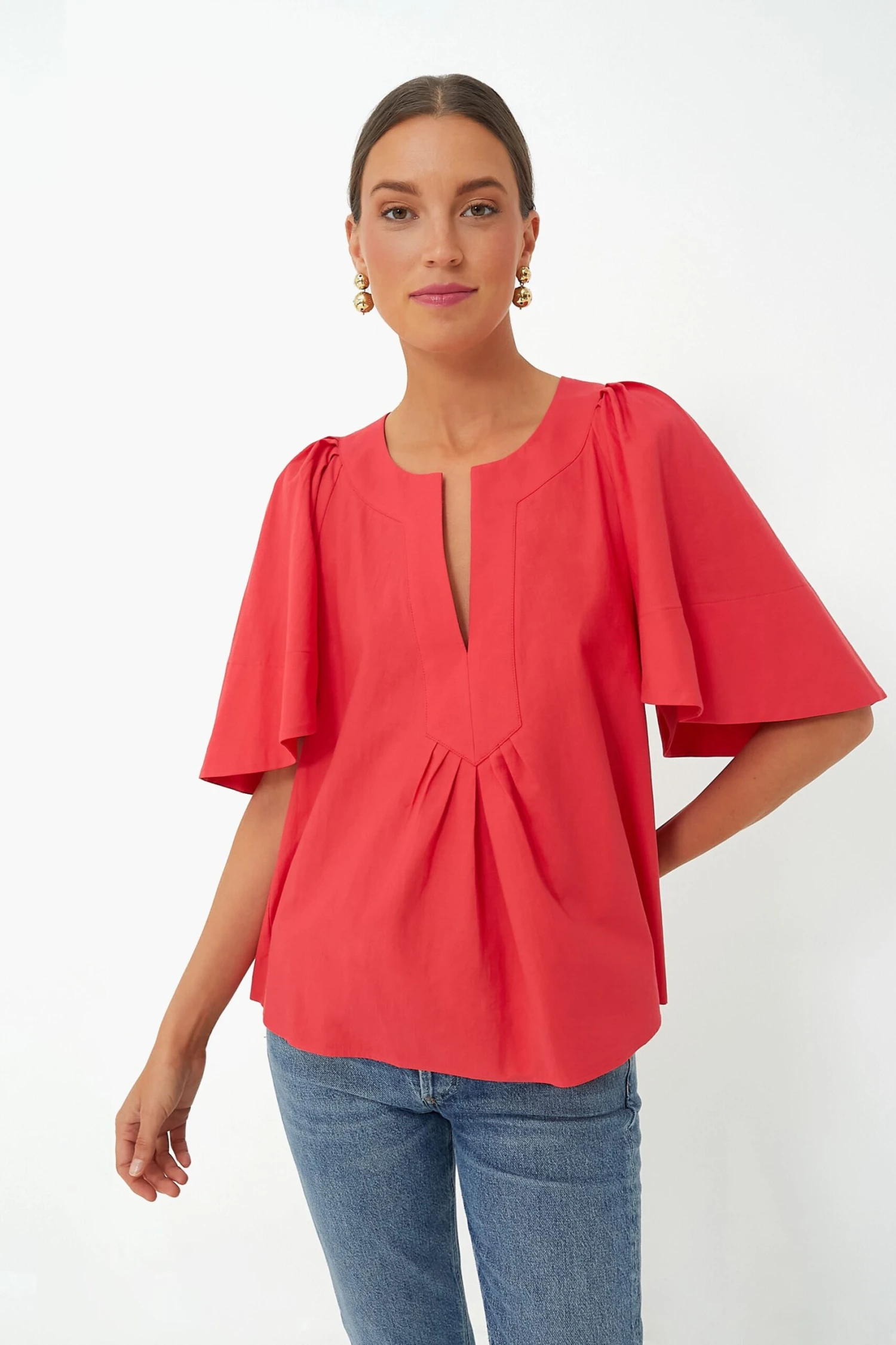 Red Finley Flutter Sleeve Top 1 Red Finley Flutter Sleeve Top