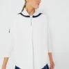 White And Navy Amelie Quarter Zip