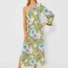 Green Floral One Shoulder Odelia Maxi Dress