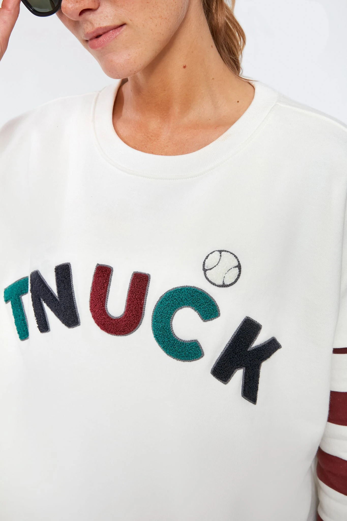 White Varsity Ally Swing Sweatshirt 5 White Varsity Ally Swing Sweatshirt - Image 5