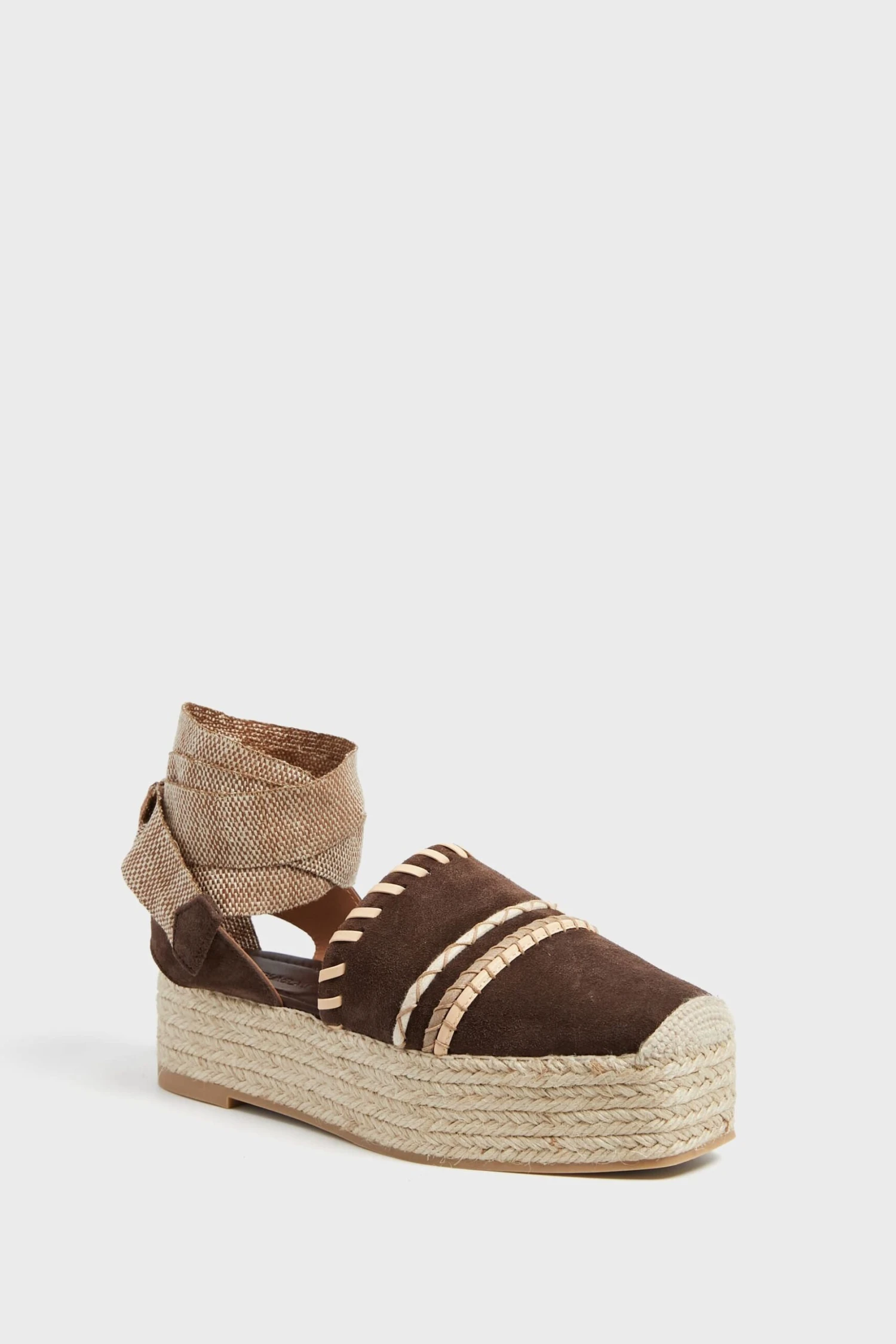 ULLA JOHNSON Dark Brown Stitch Detail Espadrilles 1 ULLA JOHNSON Dark Brown Stitch Detail Espadrilles