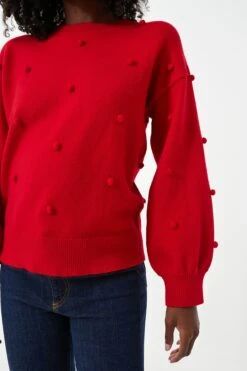 Red Pom Pom Melinda Crewneck Sweater -Outfit And Shoe Sales Store oX1HVhCdL6heaqlMTQQBZBRxSOp0wxdV 1