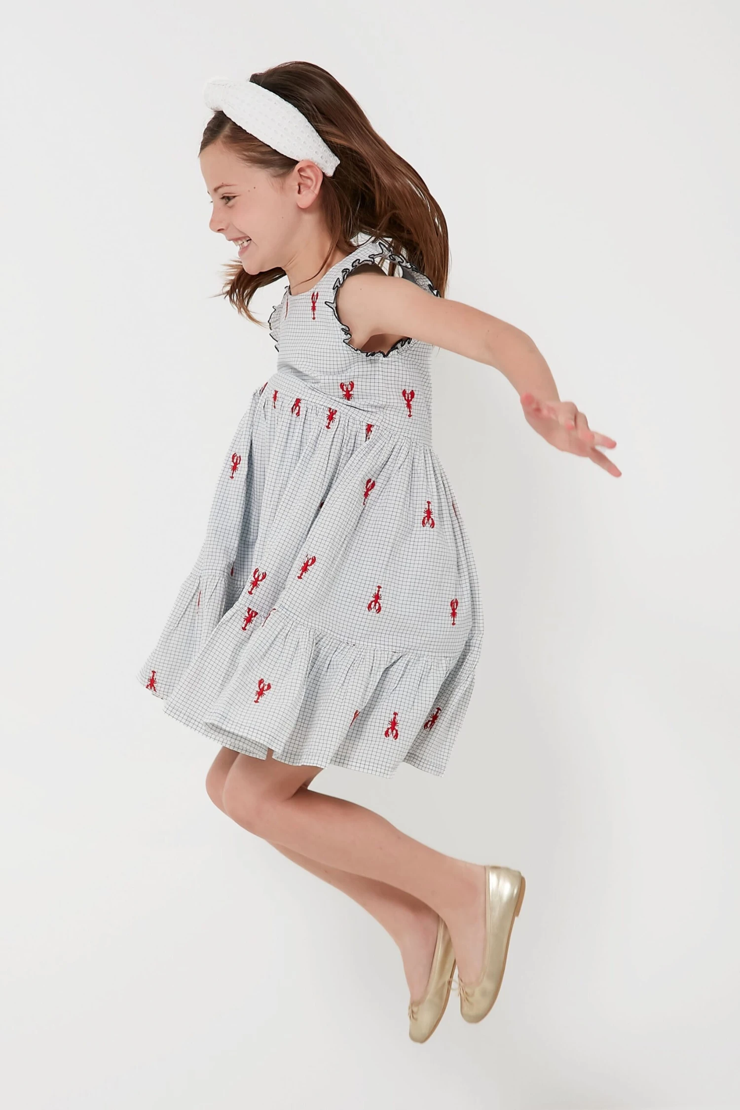 Lobster Check Girls Kelsey Dress 2 Lobster Check Girls Kelsey Dress - Image 2