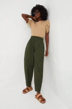Ganni Kombu Green Cotton Crepe Elasticated Curve Pants -Outfit And Shoe Sales Store pKCjWf9llC95GU9n9z8XMP8ciQsvSW47 1