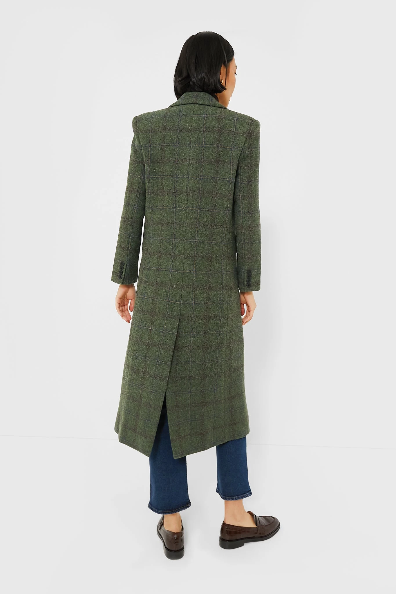 Green Plaid Wool Julius Long Coat 4 Green Plaid Wool Julius Long Coat - Image 4