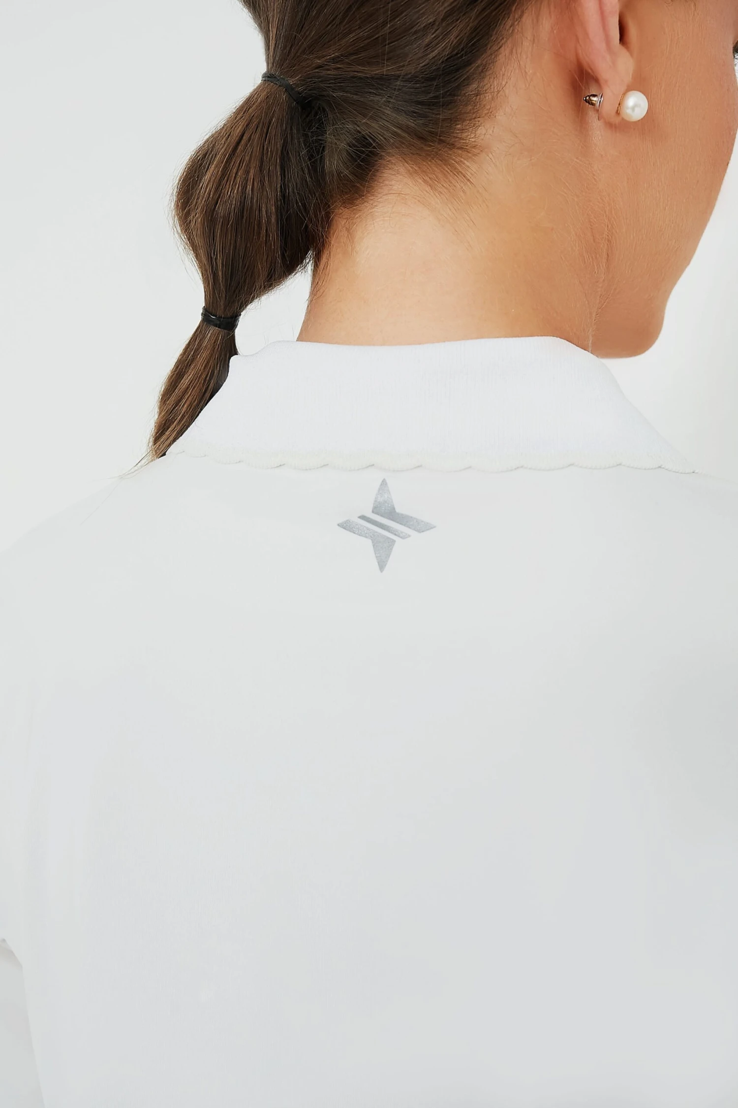 White Long Sleeve Caroline Polo 4 White Long Sleeve Caroline Polo - Image 4