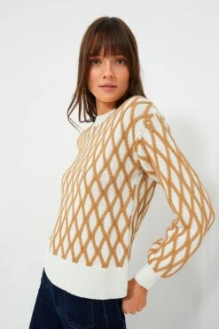 Tan & Cream Toni Trellis Crewneck -Outfit And Shoe Sales Store pk0Jj86LnRrNGdJ8ekFjWwpSd0kgjXqT 1
