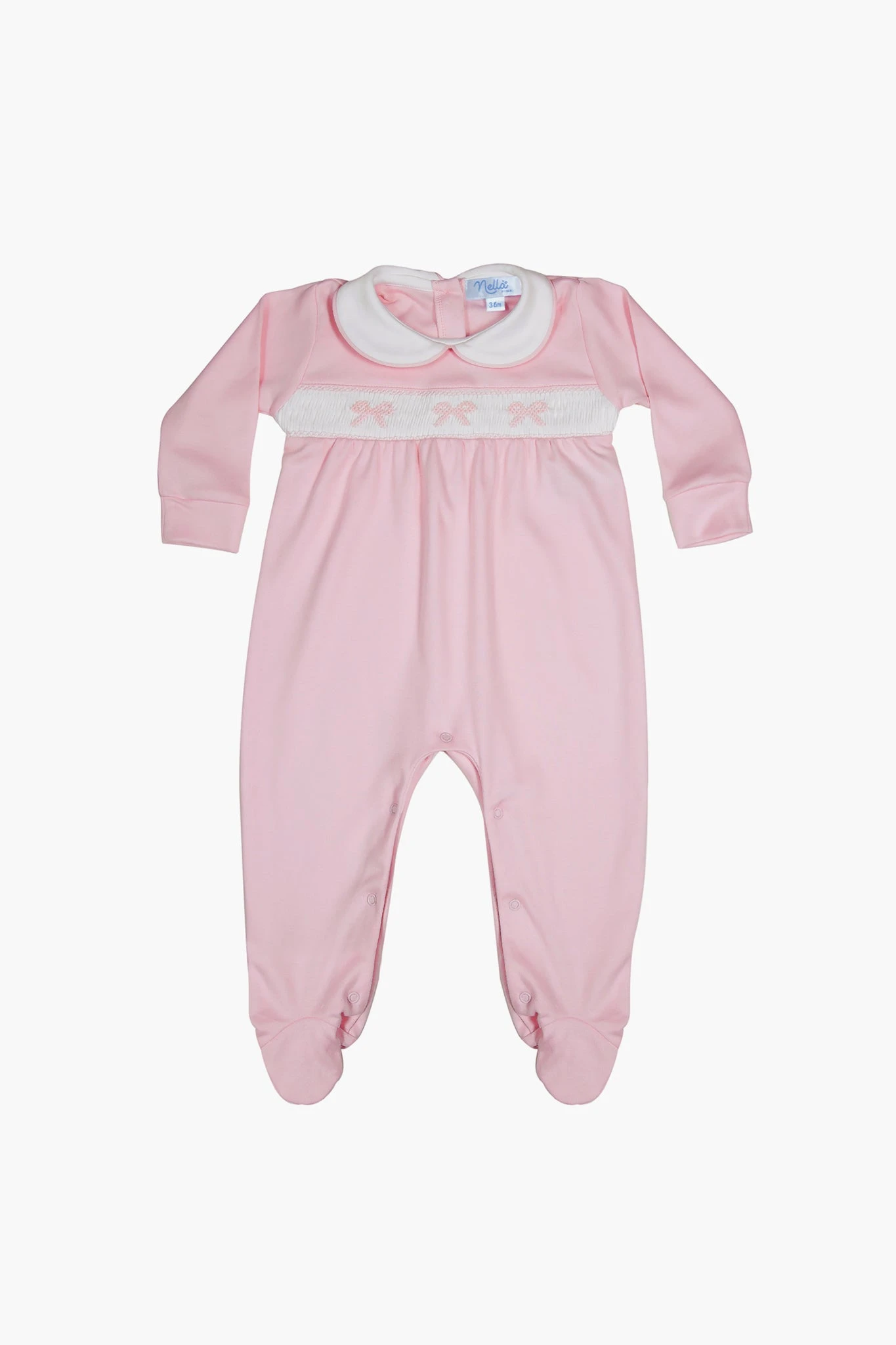 Bows Smocked Baby Girl Footie 1 Bows Smocked Baby Girl Footie