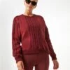 Crimson Cable Knit Reid Sweatshirt