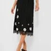 Black Bethany Lace Midi Skirt