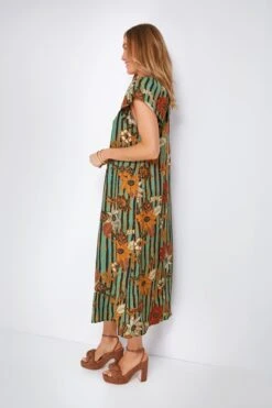 Green Sunflower Stripe Print Moss Sienna Midi Dress -Outfit And Shoe Sales Store puxMTlLQihEcnUn2ErZJt9Ae8CYdttPF 1
