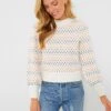 Marine Layer Rainbow Alma Puff Sleeve Sweater