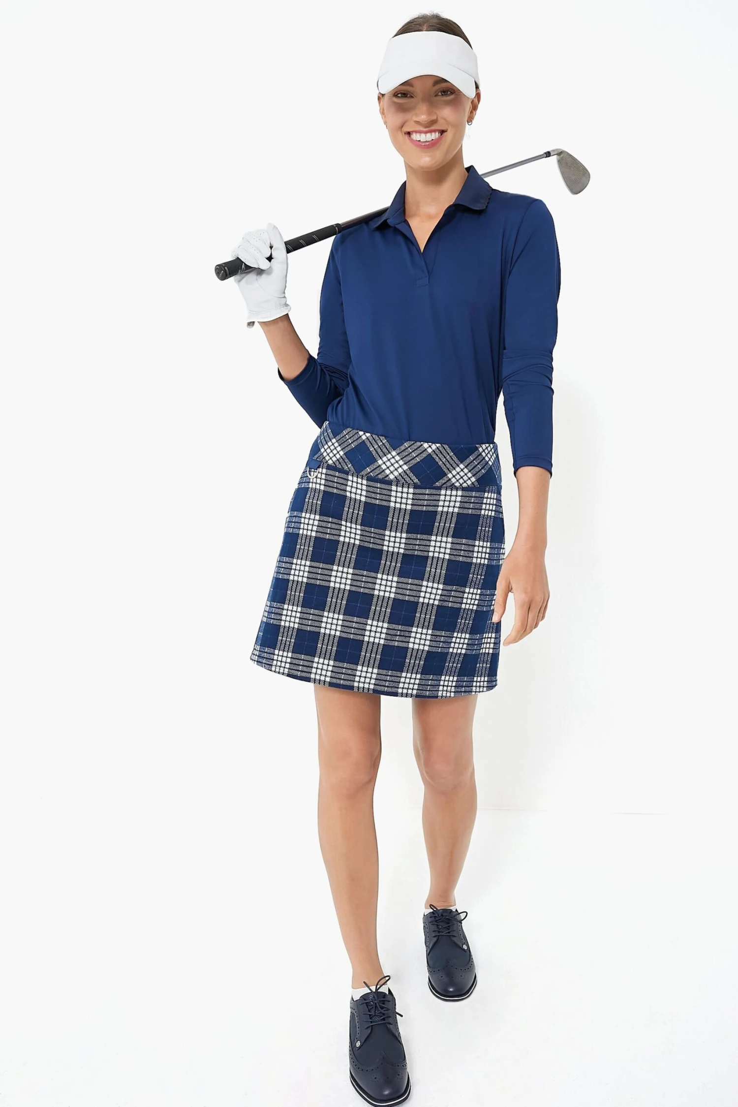 Navy Plaid 17 Inch Helen Golf Skirt 2 Navy Plaid 17 Inch Helen Golf Skirt - Image 2
