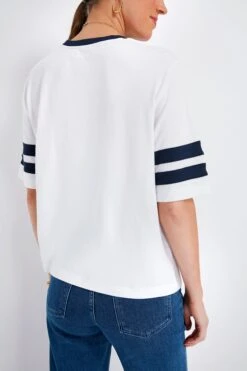 Bright White Cloud Varsity Tee -Outfit And Shoe Sales Store rmc2dosJ52VnlBnUoqaJDDDWuCzHxwQv 1