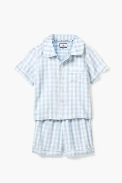 Light Blue Gingham Short Set