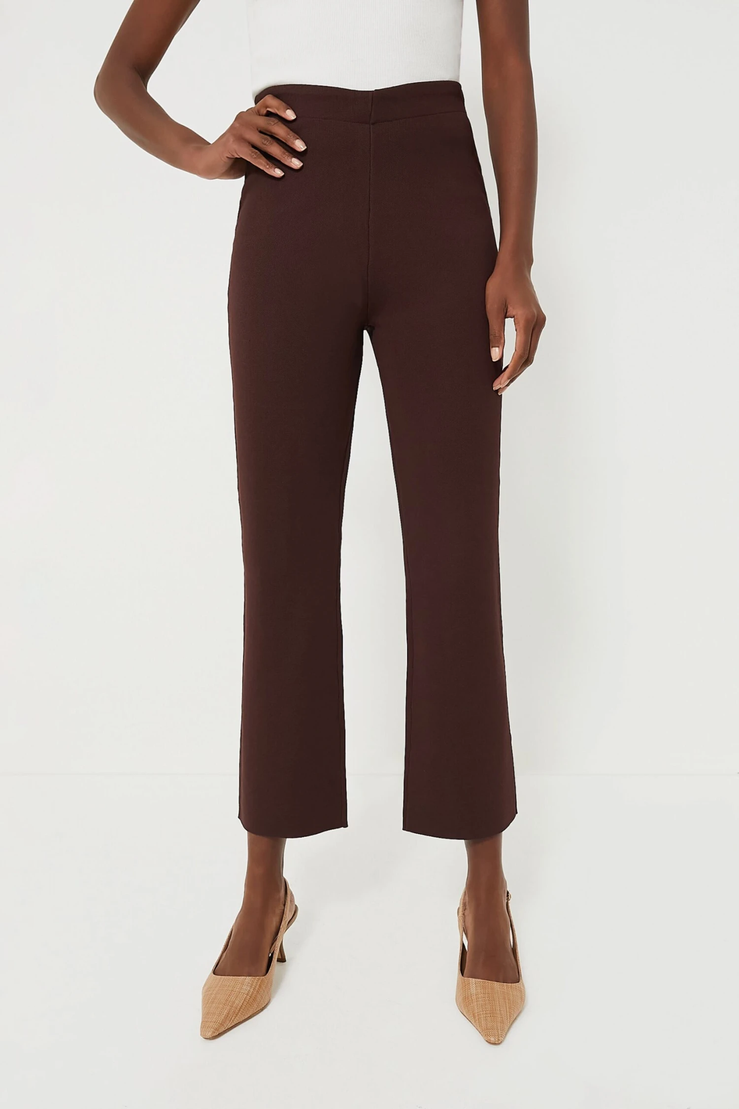 Brown Compression Knit Ashford Pants 1 Brown Compression Knit Ashford Pants