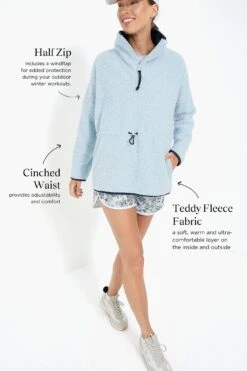 Light Blue Cinched Teddy Natalie Quarter Zip -Outfit And Shoe Sales Store rwUfqOB41Omk8gebKHpbC55prHHP5CM8 1