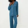 Eberjey Heritage Blue Gisele Long PJ Set