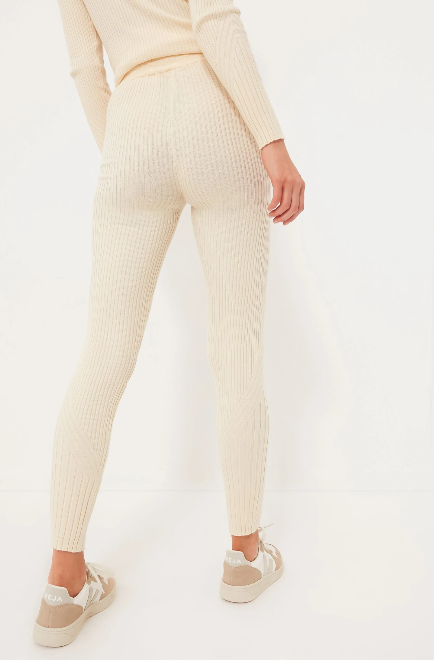 Varley Whitecap Grey Mocado Rib Knit Legging 4 Varley Whitecap Grey Mocado Rib Knit Legging - Image 4