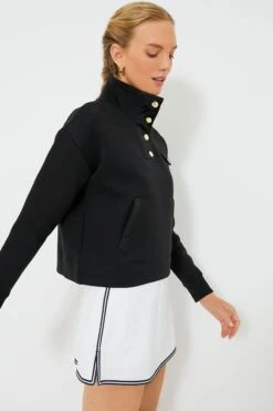 Black Snap Neck Bailey Pullover -Outfit And Shoe Sales Store sZvCEQ8RexaRrg8C7BxYJw3ydp0kMZr9 1