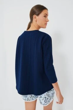 Navy Cable Ally Swing Sweatshirt -Outfit And Shoe Sales Store sonuECYeSFpezJ4iaJVk8YcBpNfF4ySC 1