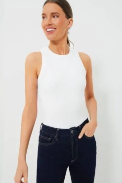 Veronica Beard White Jordyn Tank