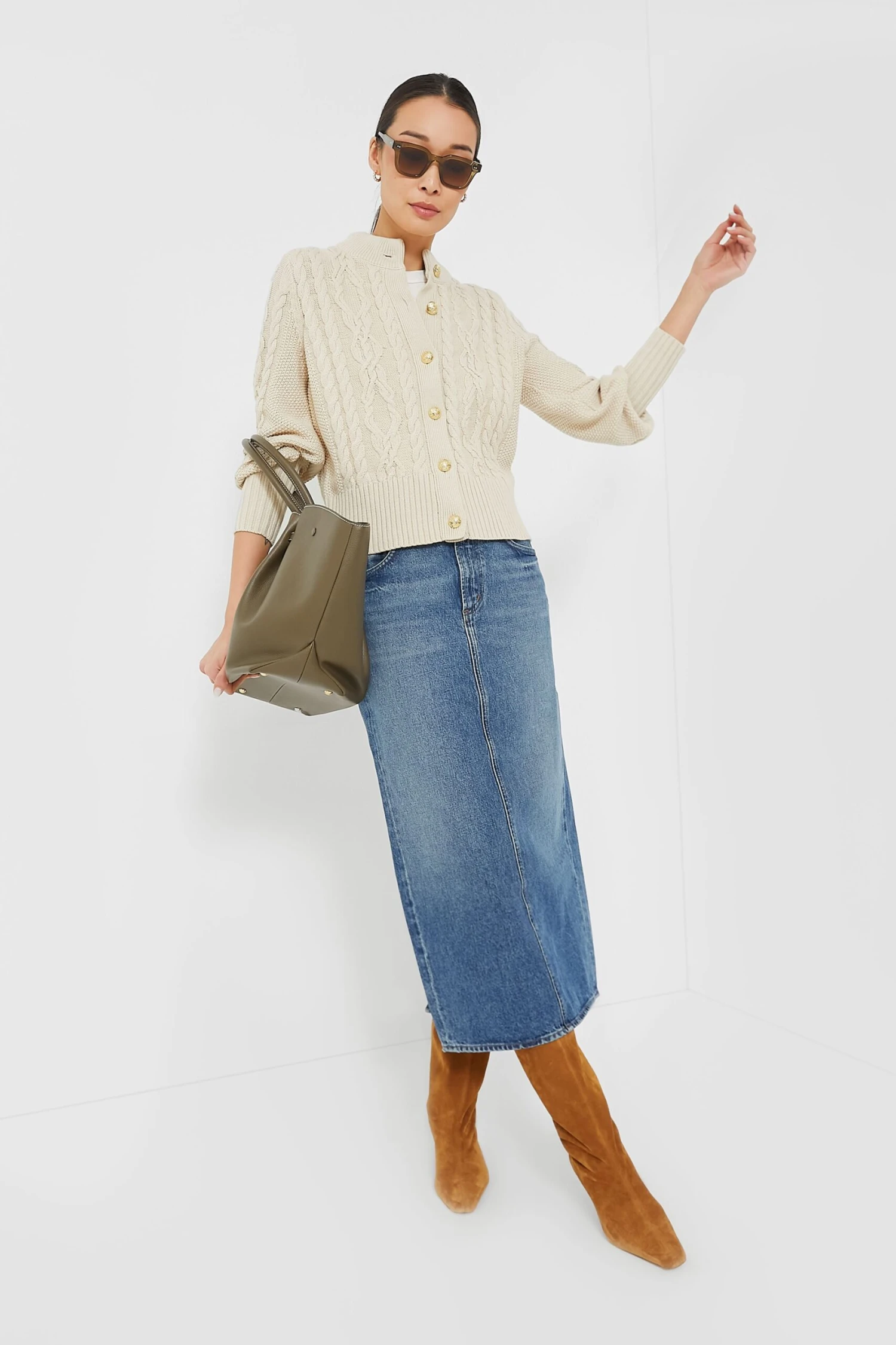 Sandstone Cotton Colette Cardigan 6 Sandstone Cotton Colette Cardigan - Image 6