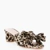 Loeffler Randall Leopard Emilia Pleated Knot Mules