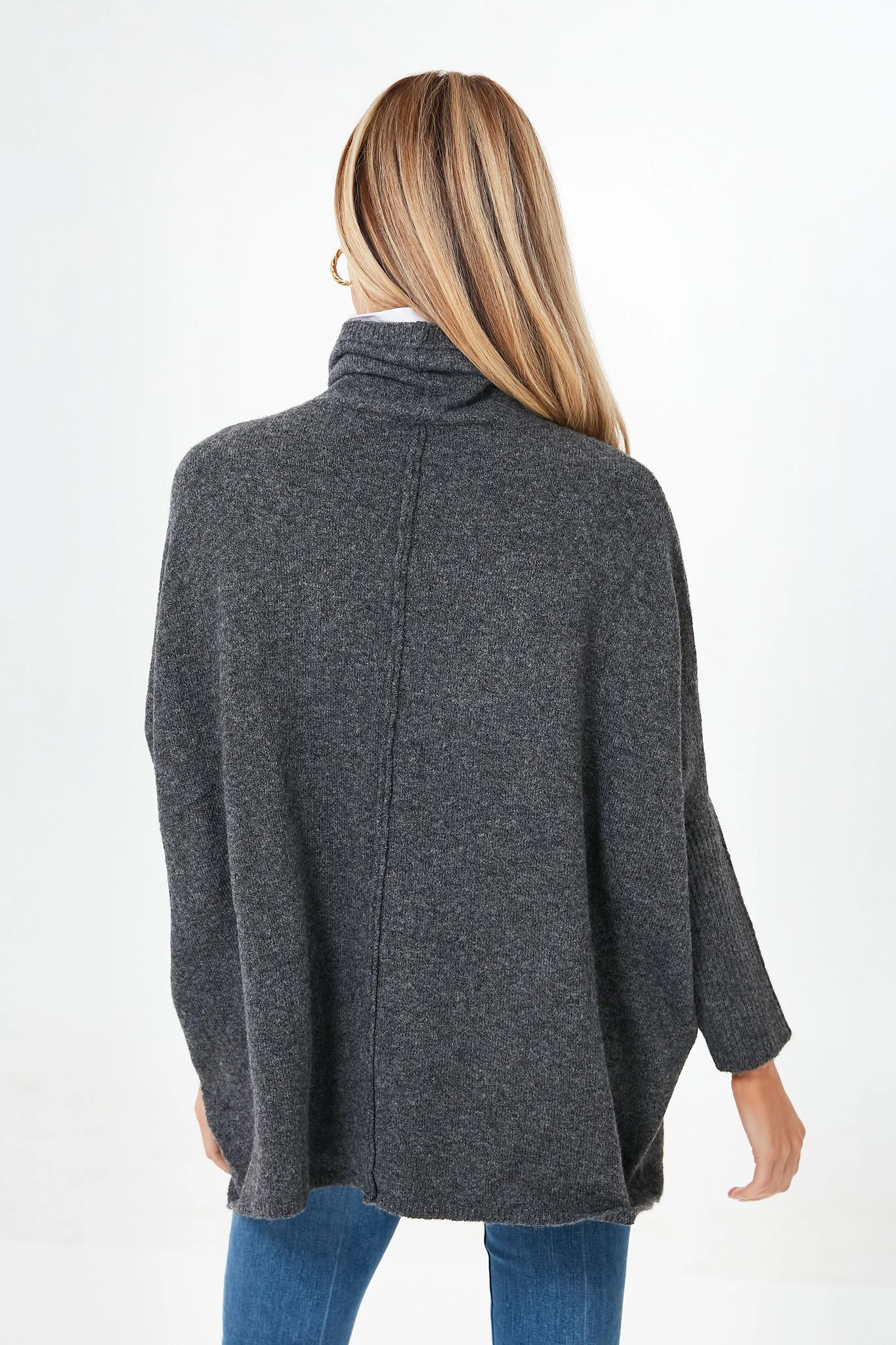 Charcoal Turtleneck Soft Sweater 4 Charcoal Turtleneck Soft Sweater - Image 4