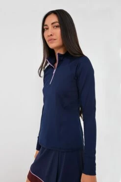 Long Sleeve Luxury Performance Jersey Knit Hybrid Mesh Quarter Zip Pullover -Outfit And Shoe Sales Store tlYsRbucK72BaAOQV9F3thCRxo7QHQvL 1