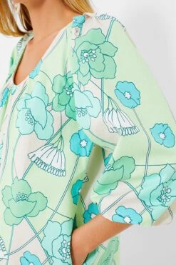 Green And Blue Floral Dorinda Midi Dress -Outfit And Shoe Sales Store u0kJN4nmOYiGadhud9hZWntoLvfM3kNQ 1