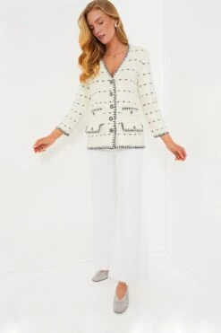 Veronica Beard Off White And Navy Ceriani Knit Jacket With Sequins -Outfit And Shoe Sales Store uGU91rEeunx0pfNB5iNI7I5ZsIZyeB52 1