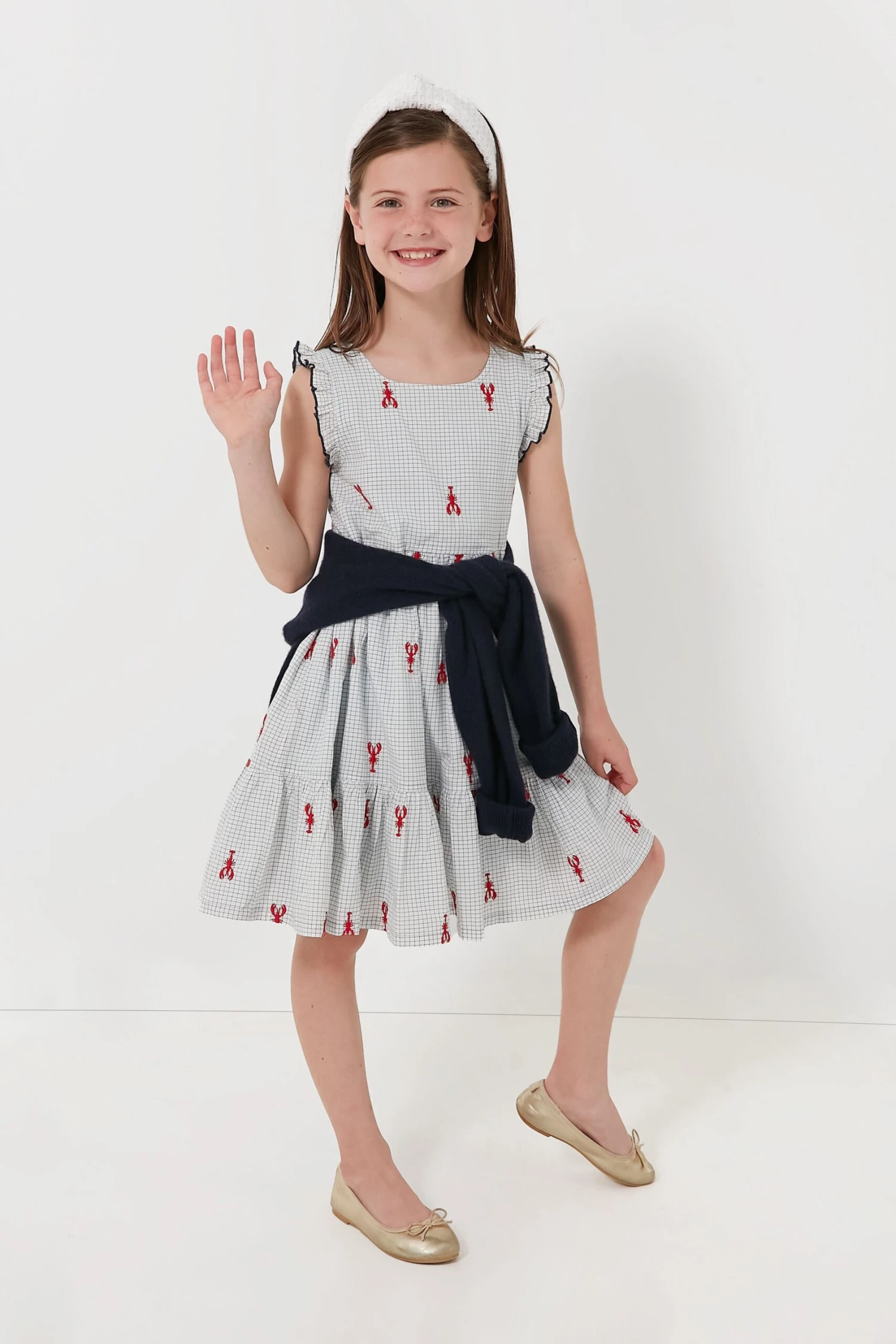 Lobster Check Girls Kelsey Dress 1 Lobster Check Girls Kelsey Dress