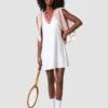 White And Retro Red Suzanne Tennis Dress