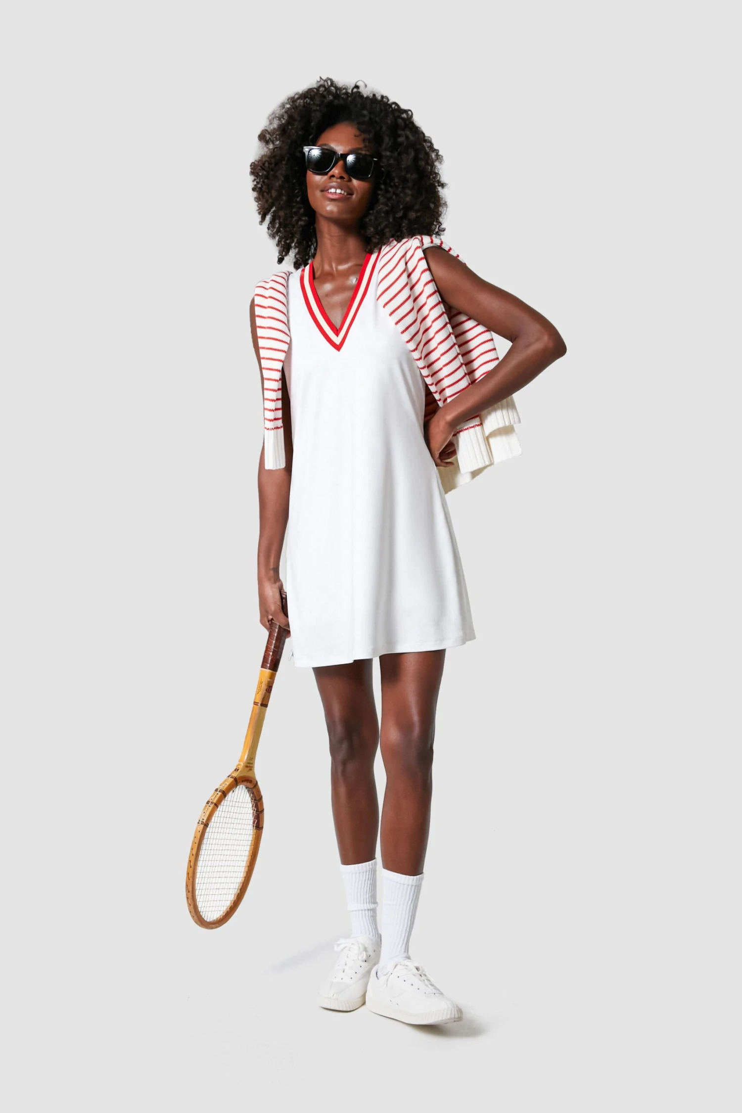 White And Retro Red Suzanne Tennis Dress 1 White And Retro Red Suzanne Tennis Dress