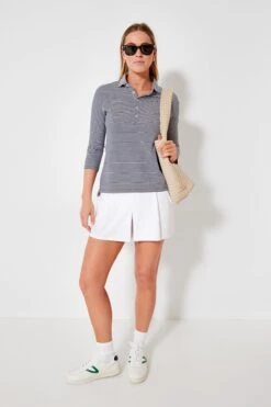 Navy And White Three Quarter Sleeve Polo -Outfit And Shoe Sales Store uNa3qGwdy1EEN5sYniOu4TMy9iFyqAcn 1