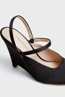 Black Aster Satin Wedge Heels -Outfit And Shoe Sales Store uNgVs2qoe3jNAKqcBhQNYc8vcHZ3QdBe 1