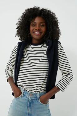 Navy Striped Knit Popover -Outfit And Shoe Sales Store uSIdRuC21gNhaDvtEat7ys8dpKdBw2uw 1