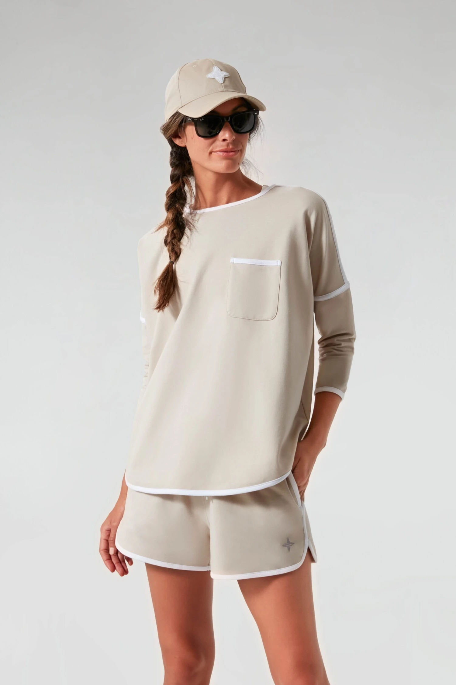 Sand And White Terry Farah Pullover 1 Sand And White Terry Farah Pullover