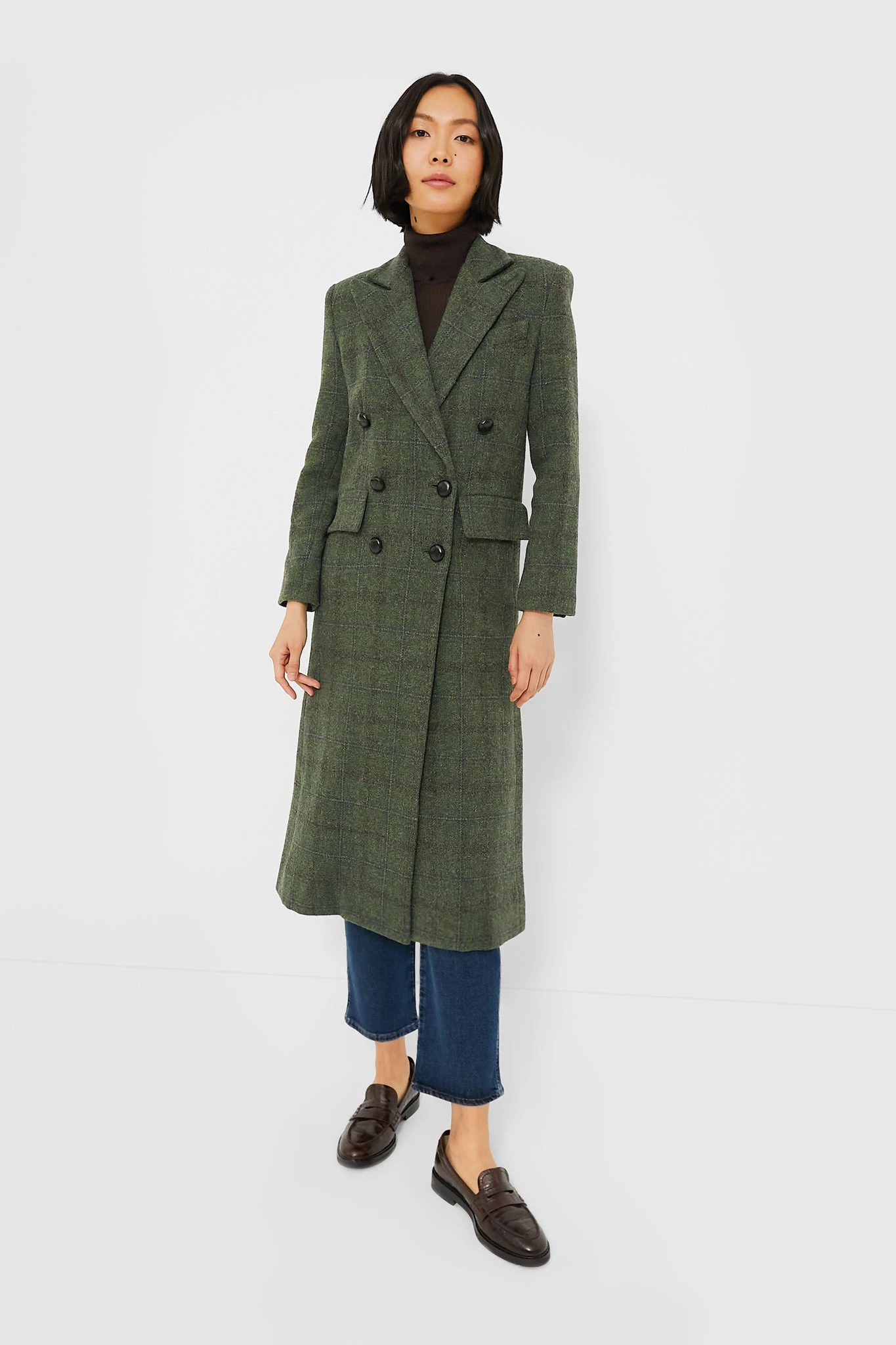 Green Plaid Wool Julius Long Coat 6 Green Plaid Wool Julius Long Coat - Image 6