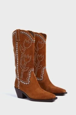 Loeffler Randall Cacao Suede With Silver Studs Wilder Boots -Outfit And Shoe Sales Store uxHCvyrd8rSzEknJEOG51bLrswHXLBkH 1