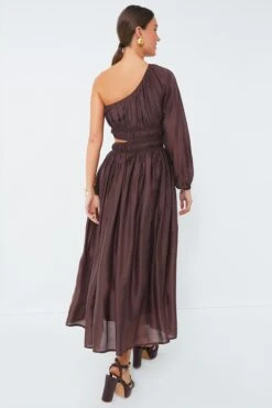 Chocolate One Shoulder Maxi Dress -Outfit And Shoe Sales Store vR3oOm7l3GwUov3ChKvIlWkI1L52r54v 1