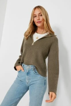 Quinlan Quarter Zip Cropped Sweater
