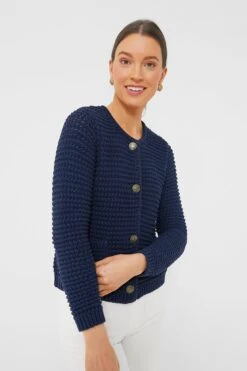 Marella Navy Note Cardigan