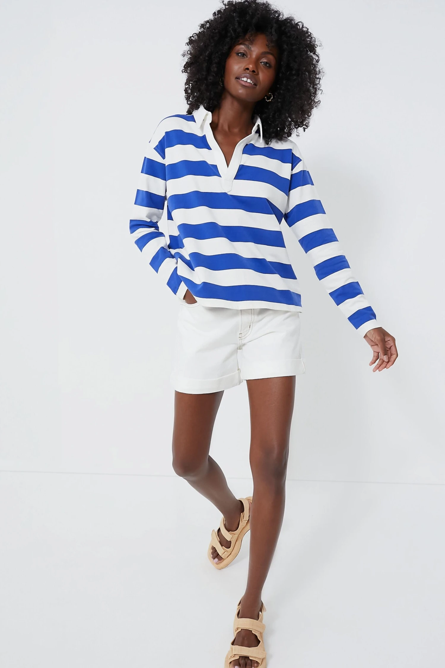 Seaport Stripe Ellis Knit Polo Popover 2 Seaport Stripe Ellis Knit Polo Popover - Image 2