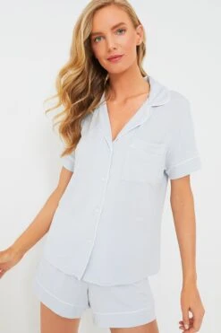 Eberjey Ice Blue Gisele Short PJ Set