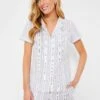 Women's Vintage French Stripes Short Sleeve Short Set